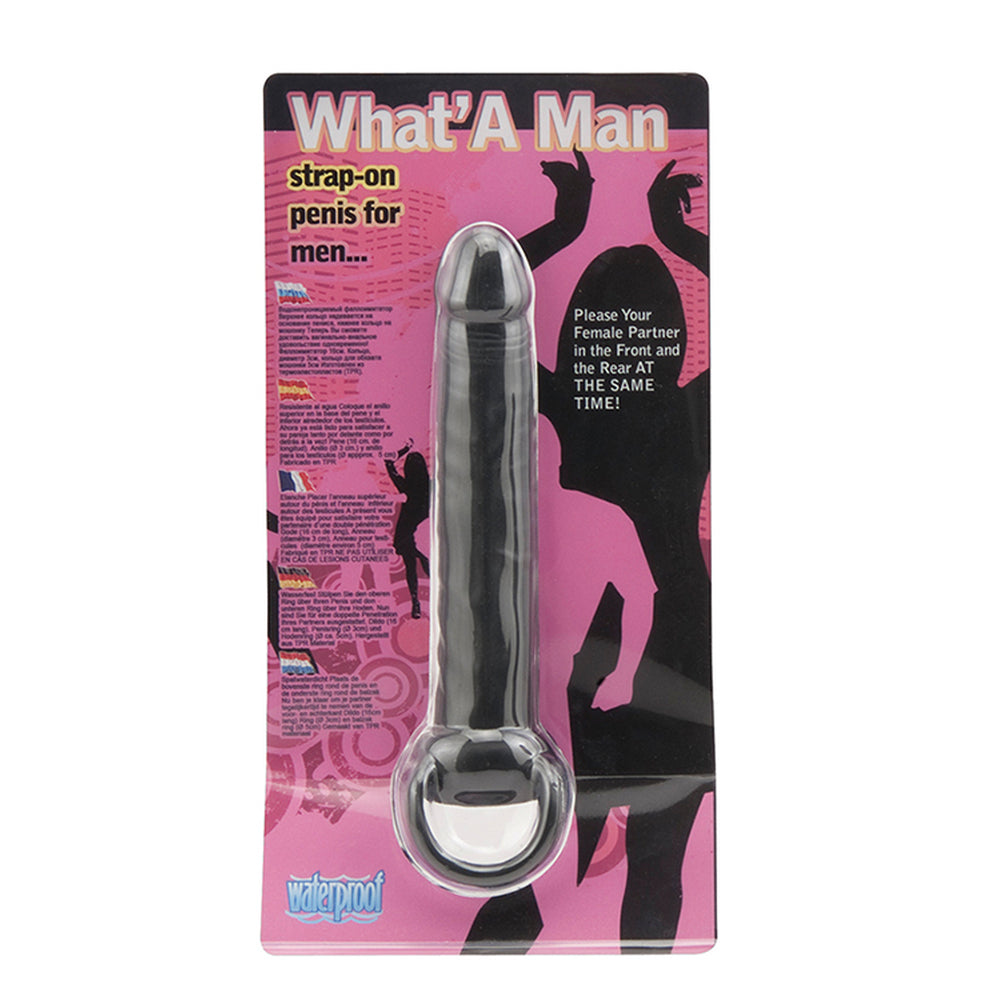 What A Man Black Double Penetrator Strap On Adjustable