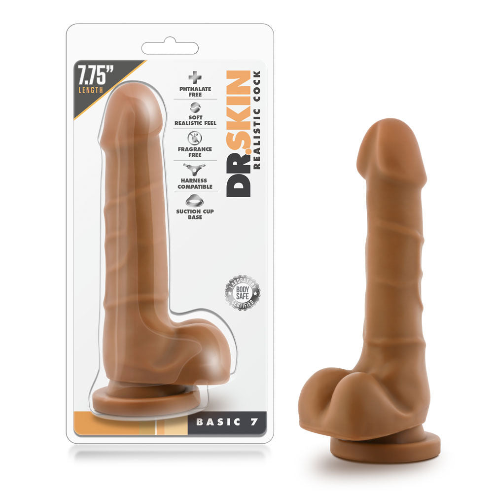 Dr. Skin Realistic Cock (Mocha) – 7.75 Inch Basic Dildo