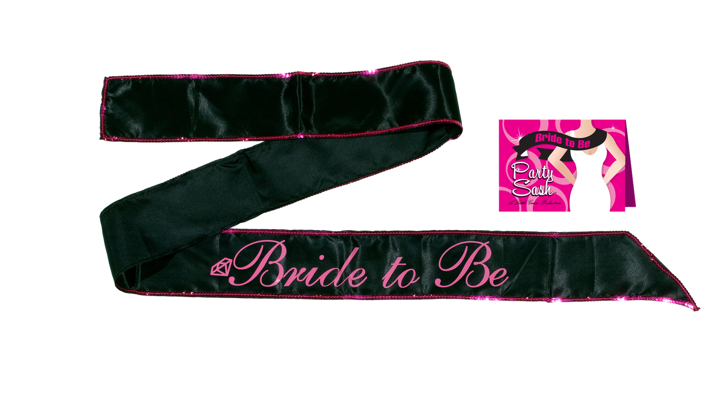 Bride to Be Black Hens Party Sash Adult Accessory