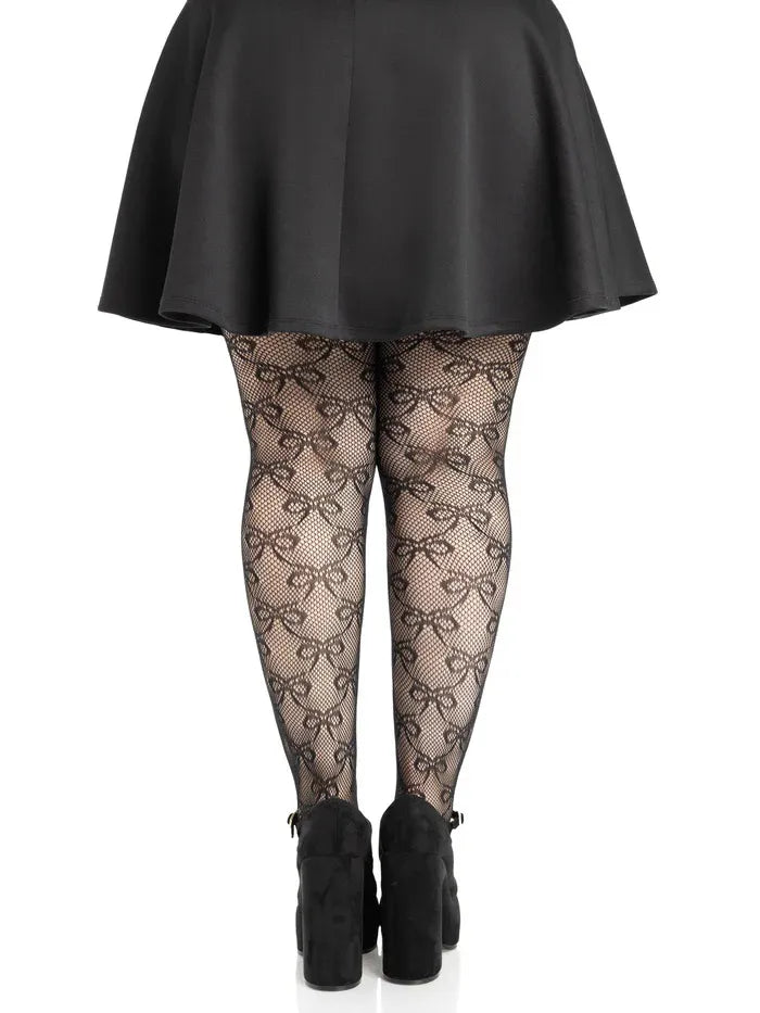 Plus Bow Net Tights – Plus Size Nylon Spandex Tights