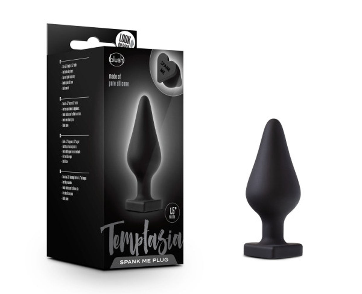 Temptasia Spank Me Butt Plug Black for Intense Pleasure and Sensation