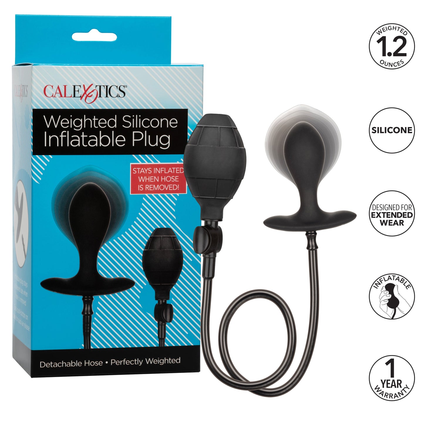 CalExotics Weighted Silicone Inflatable Plug – Inflatable Weighted Anal Plug