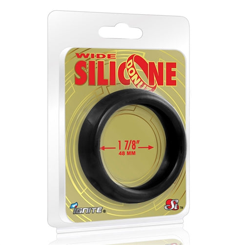 Wide Donut Black Cock Ring 48mm