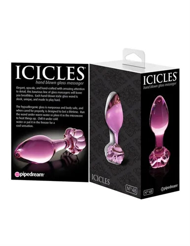Icicles No. 48 (Pink) – Glass Tapered Anal Plug