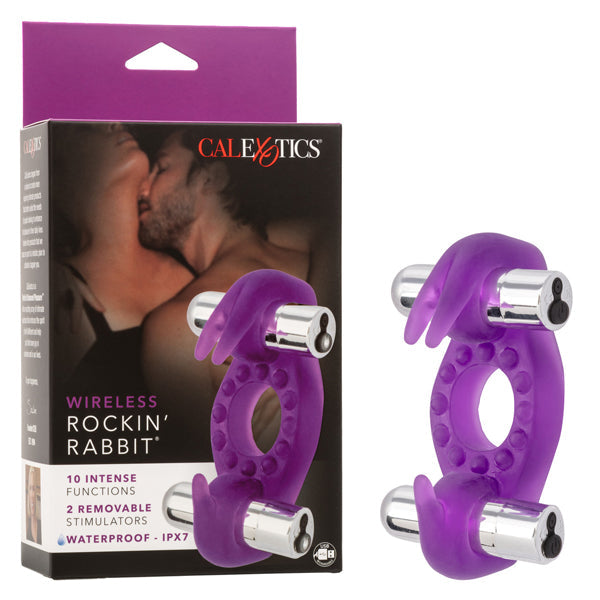 Rockin Rabbit Wireless Vibrating Cock Ring – Soft Stretchy Enhancer with Removable 3-Speed Bullets