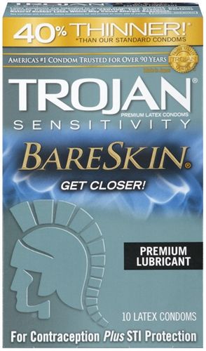 Trojan Sensitivity Bareskin Lubricated Condoms - 3 Pack