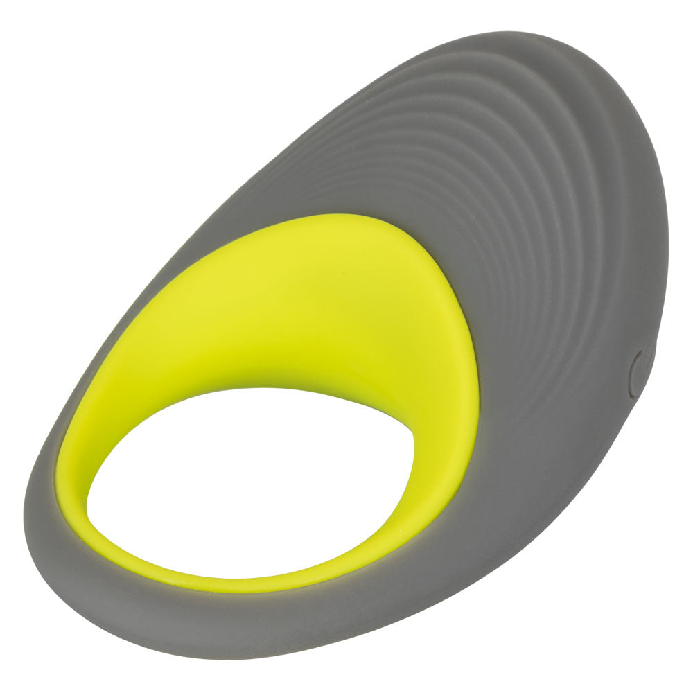 Link Up Edge Dual Stimulating Vibration Ring with Ultra-Soft Silicone Support Ring and Ribbed Texture