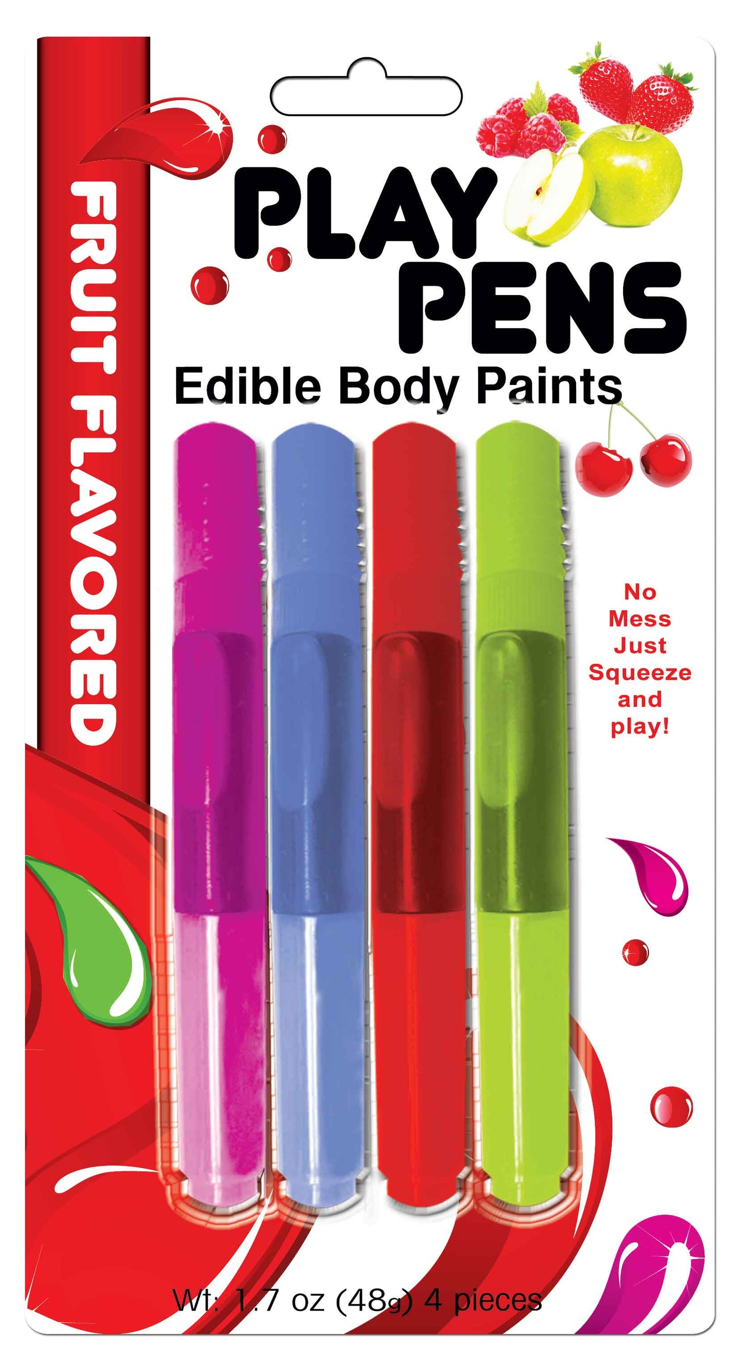 Play Pen Edible Body Paint Brushes with Four Fruit Flavors