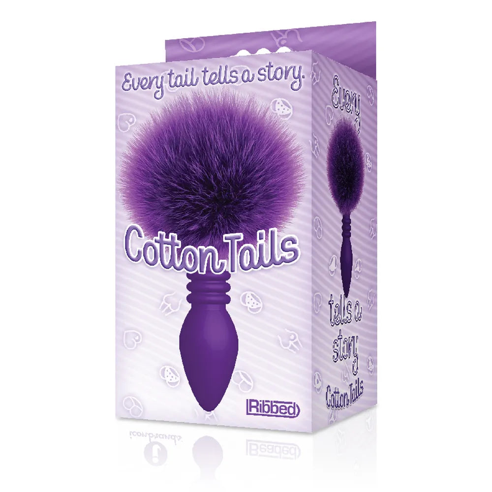The 9's Cottontails Silicone Ribbed Butt Plug with Faux Fur Tail