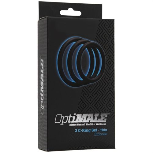 Optimale 3 Ring Set (Slate) – Silicone Thin Cock Ring Set with 40mm, 45mm, and 50mm Diameters