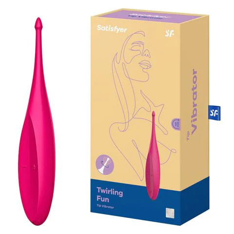 Satisfyer Twirling Fun Magenta Tip Vibrator with 12 Settings and Waterproof Silicone Design