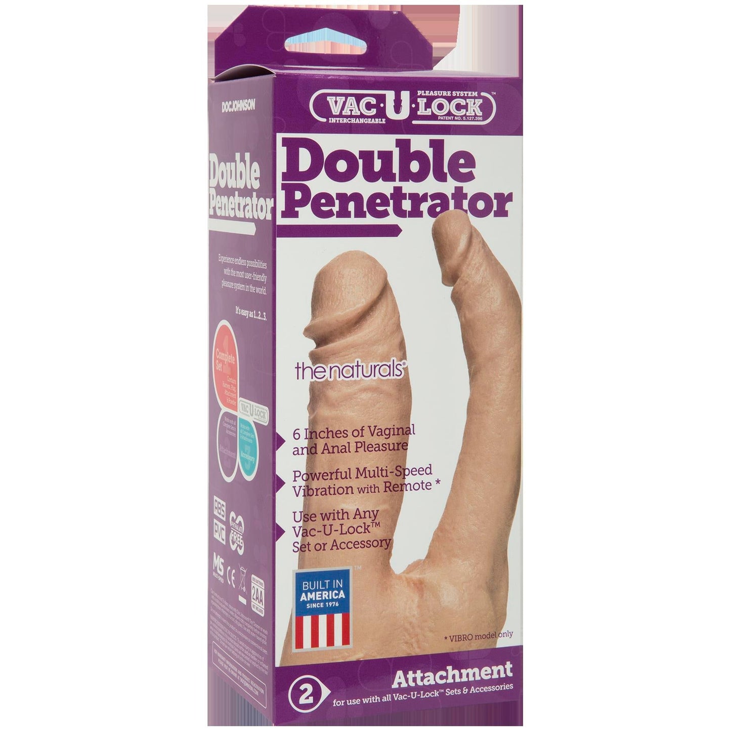 Vac U Lock Double Penetrator Natural Dildo Attachment
