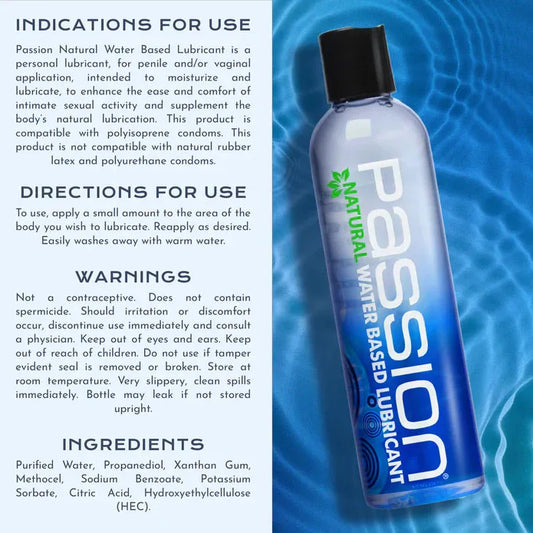 Passion Natural Water-Based Lubricant 8 Oz – Personal Lubricant