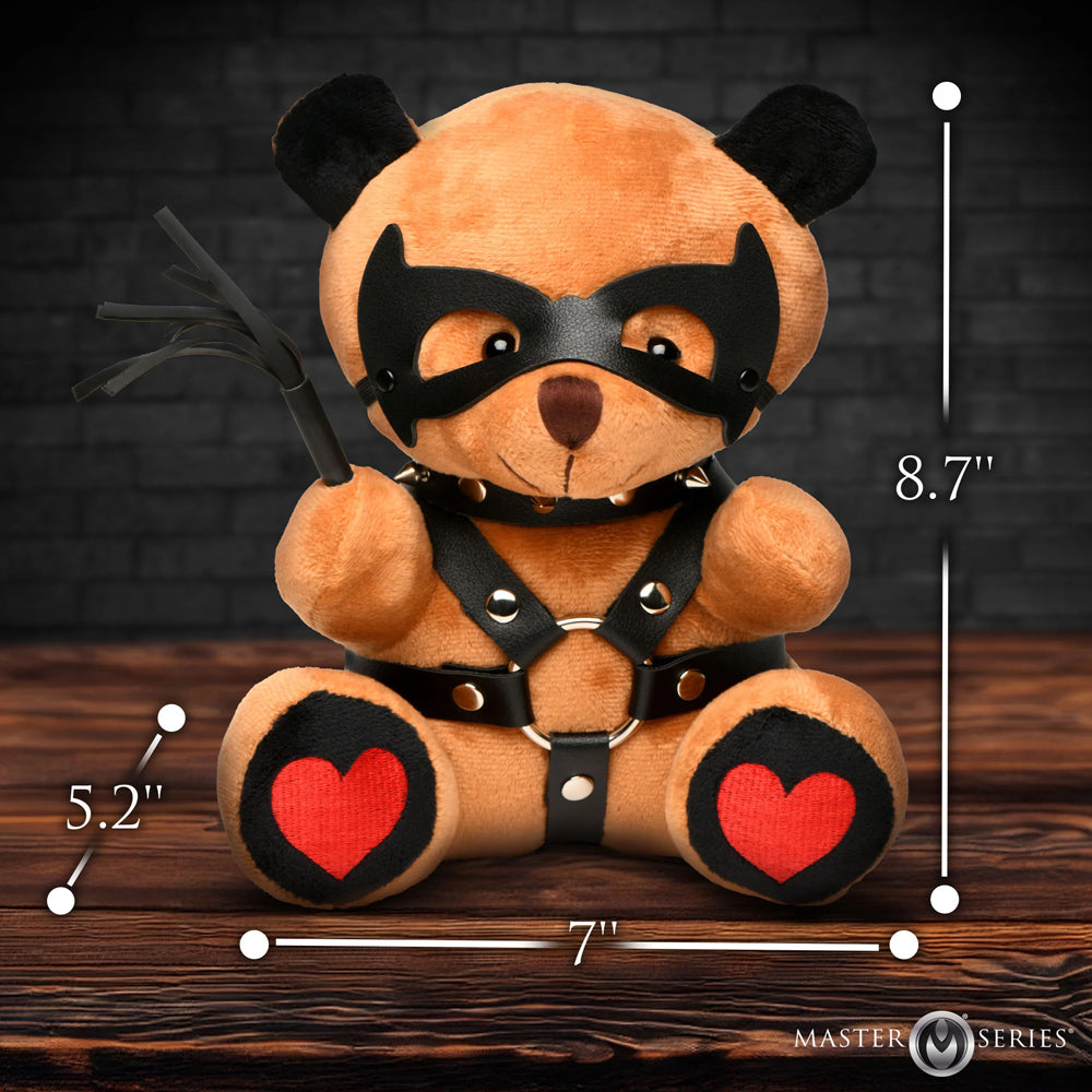 Dom Teddy Bear Plushy – Collectible 8.7 Inch Plush Toy with Vegan Leather Harness