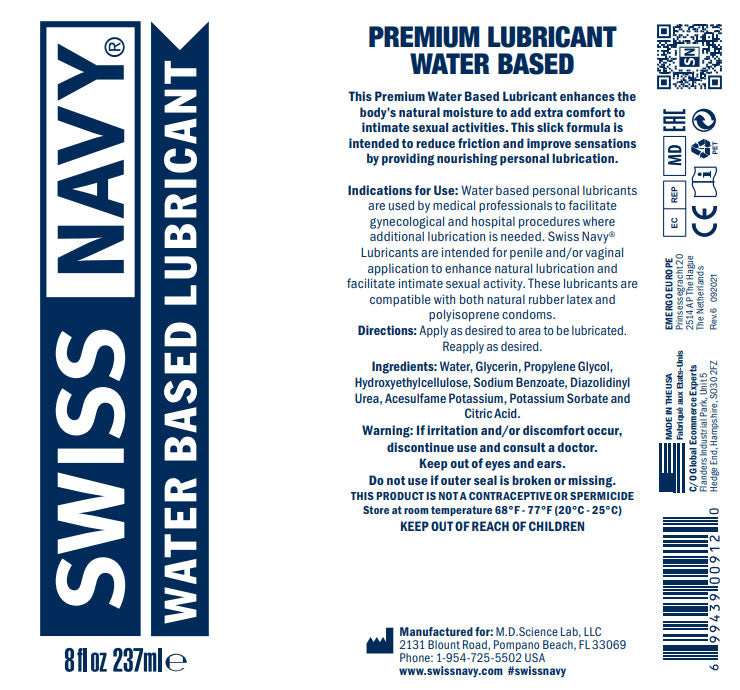 Swiss Navy Water Based Lubricant 473ml – Personal Lubricant