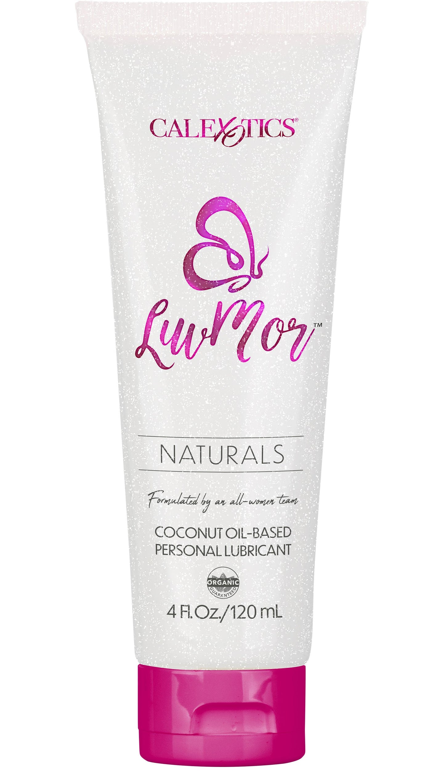LuvMor Naturals Coconut Oil-Based Personal Lubricant 4 Fl Oz 120ml White Tube with Pink Cap