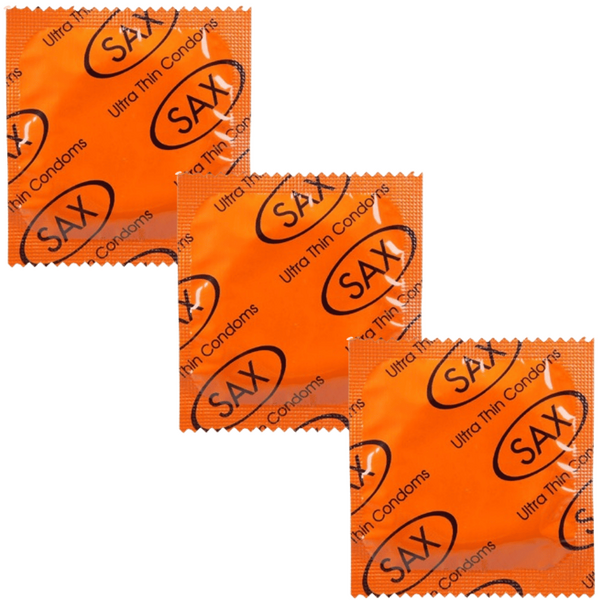 Sax Ultra Thin Condoms – 53mm Nominal Width Regular Latex Condoms Bulk Pack