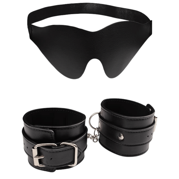 By My Slave Kit – Fully Adjustable Collar and Handcuffs Restraint Set