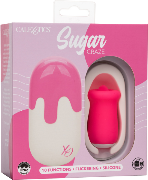 Sugar Craze – Flickering Tongue Stimulator with Travel Case Compact Vibrator