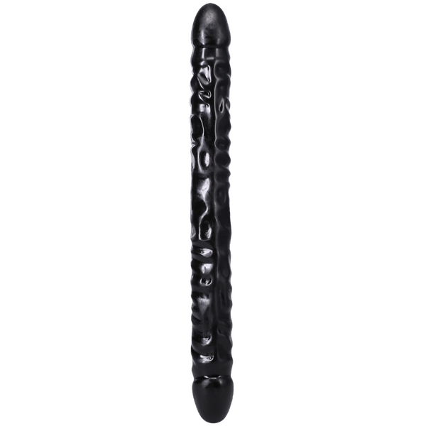 Double Header 18 Inch Veined Dong Black – Large Double-Ended Dong