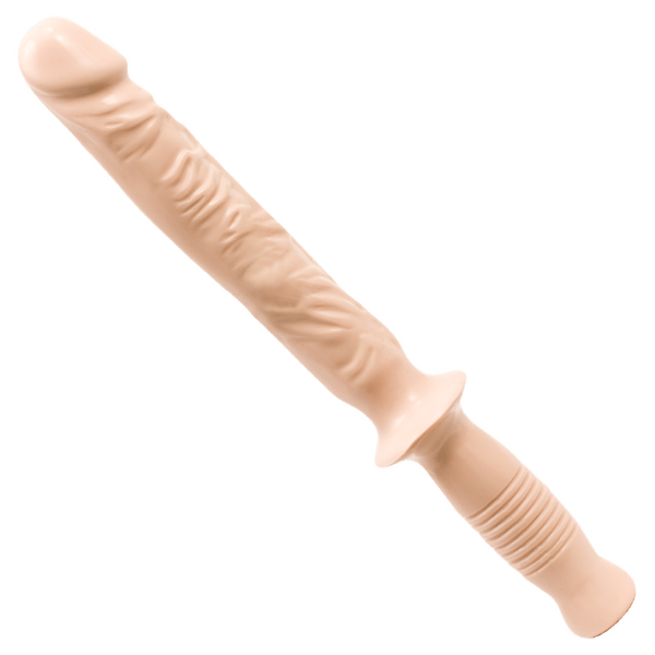 The Manhandler White 10 Inch – Realistic Grip Handle Dildo