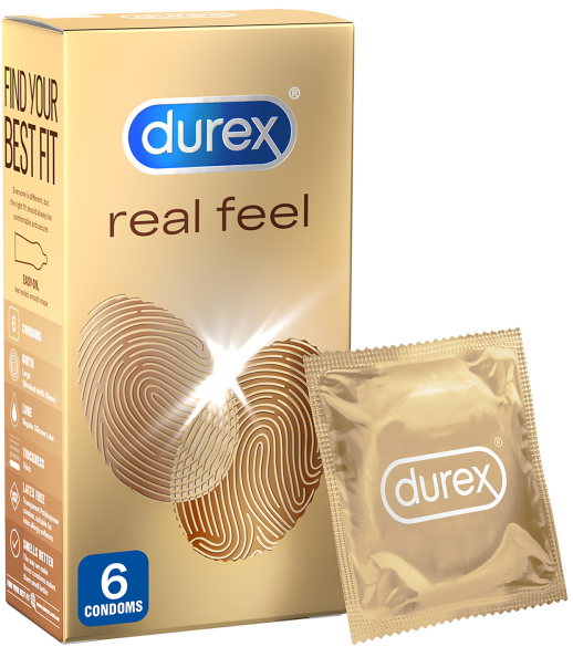Durex RealFeel – Non-Latex Condoms 56mm Natural Skin Feeling 6 Pack