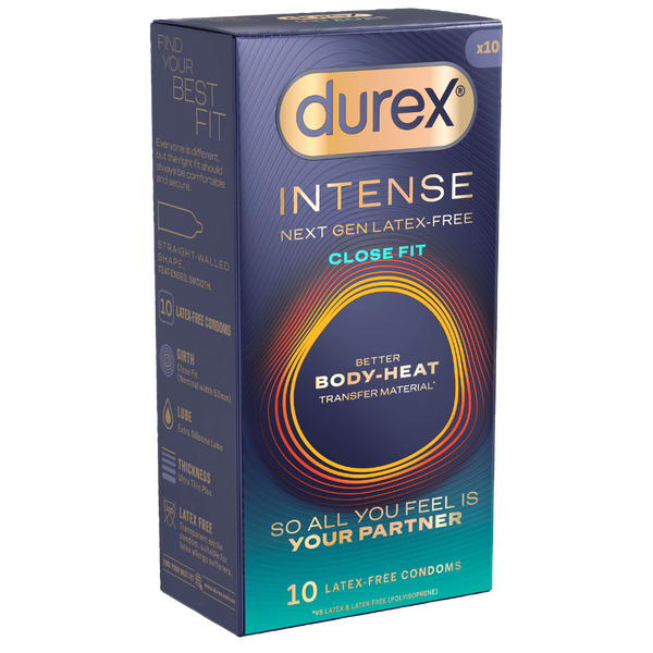 Durex Intense Close Fit – Next-Gen Latex-Free Premium Condoms 10 Pack