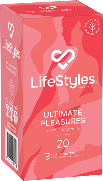 LifeStyles Ultimate Pleasures Variety Textured Condoms – Pack of 20 Condoms