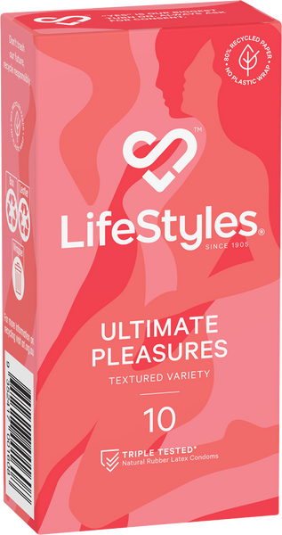 LifeStyles Ultimate Pleasures Variety Pack – Textured Lubricated Condoms Pack of 10