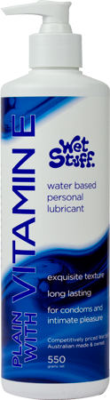 Wet Stuff Plain Enriched With Vitamin E – Water-Based Lubricant