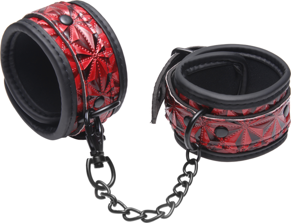 Crimson Tied Embossed Ankle Cuffs – Adjustable Bondage Accessories