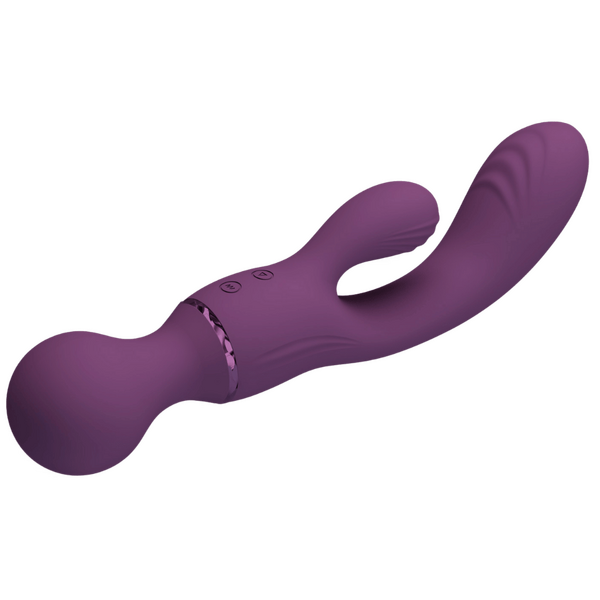 Rechargeable All Rounder – Waterproof Silicone Rabbit Vibrator with Ribbed Heads