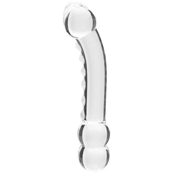 Celestial Ridge – 6.4 Inch Double-Ended Borosilicate Glass Dildo with Sculpted Ridges