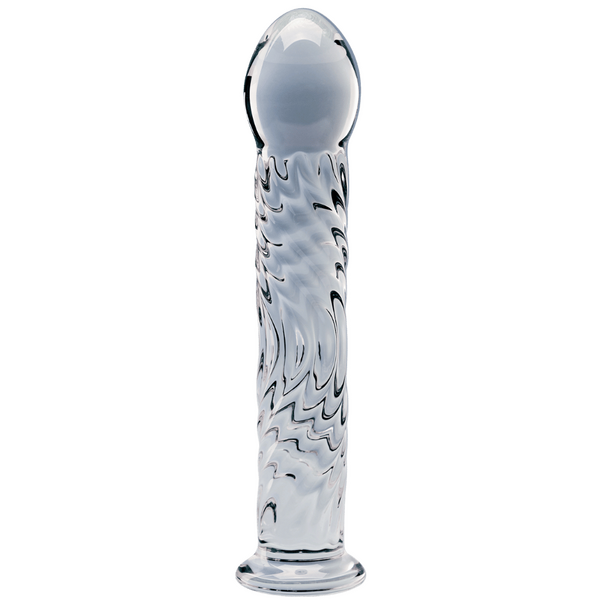 Seraphic Ripple – Handblown 6.2 Inch Textured Glass Dildo
