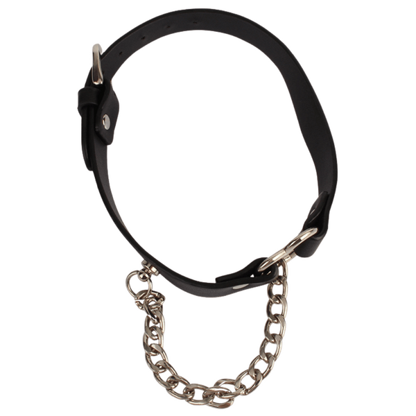 Heart Collar with Lockable Buckle and Chain – Bondage Collar