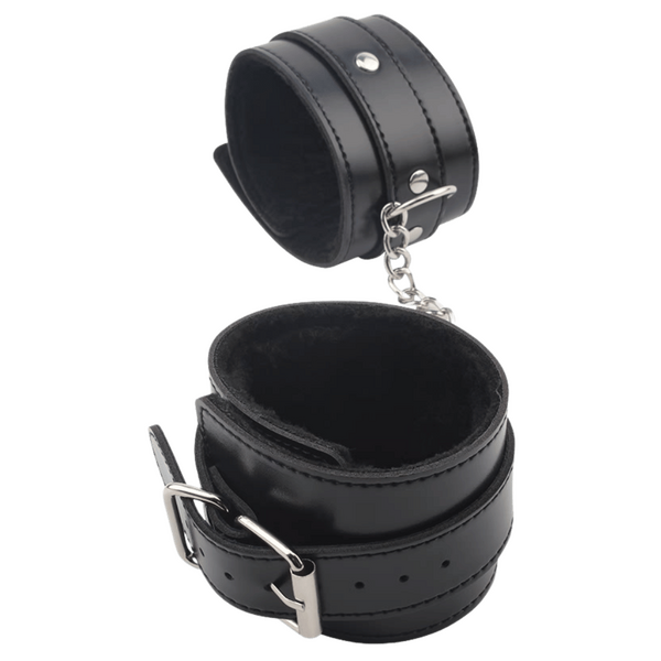 Obey Me Leather Ankle Cuffs – Adjustable Metal Hook Ankle Cuffs