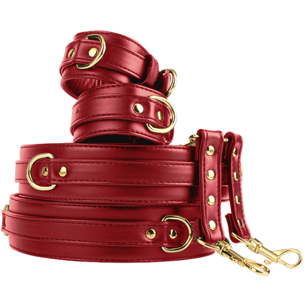 Wrist to Thigh Cuff Set – Adjustable PU Cuffs Restraint Set