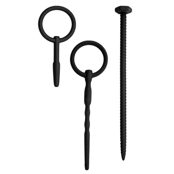 Silicone Urethral Sounding Kit (Black) – Body-Safe 6 to 8 Inch Urethral Sounds