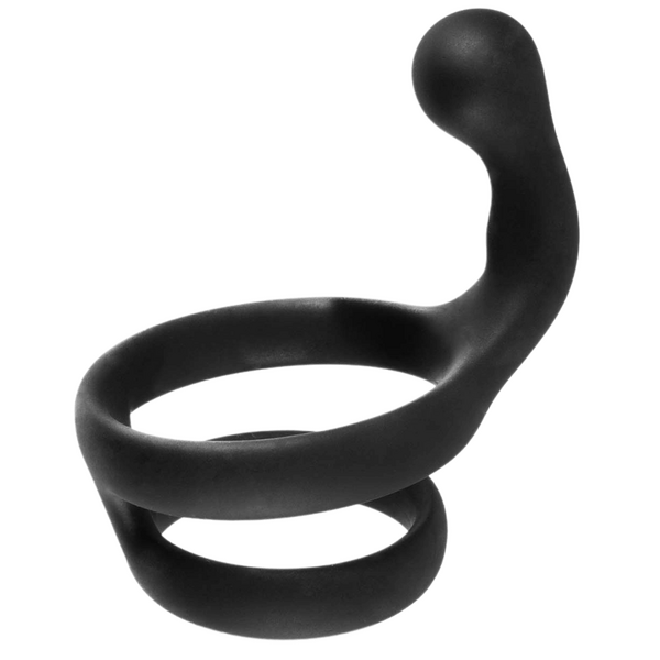 Cock Ring with Ball Strap and Clit Stimulator – Hygienic Silicone Cock Ring