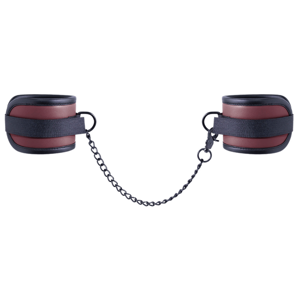 Adjustable Ankle Cuffs with Velcro Lock and 25.9cm Chain – Bondage Restraints