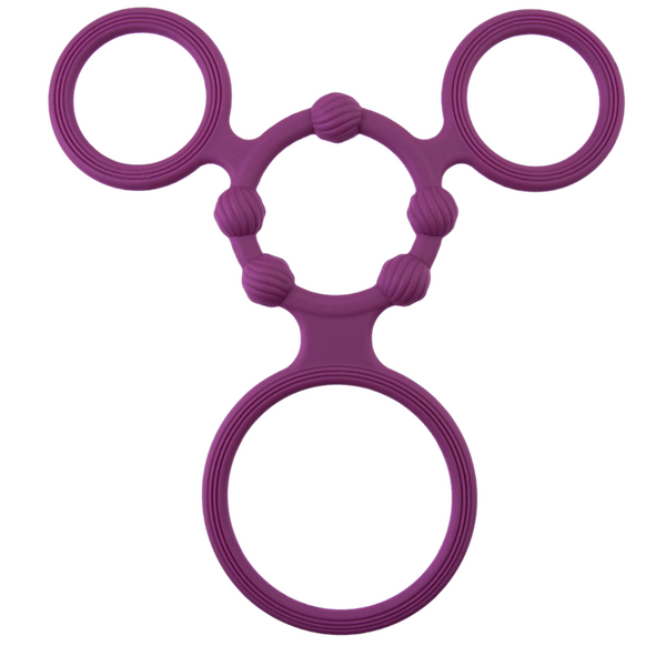 Triple Ring With Ball Stretcher – Stretchy Durable Silicone Ball Stretcher