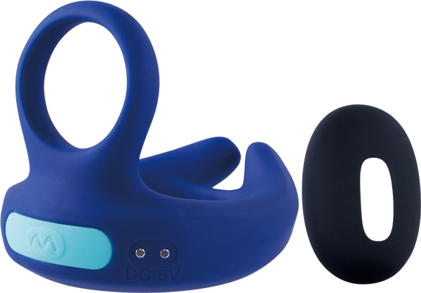 Dual Motor Cock Ring with Scrotal Stimulator – Rechargeable Splashproof Silicone Toy