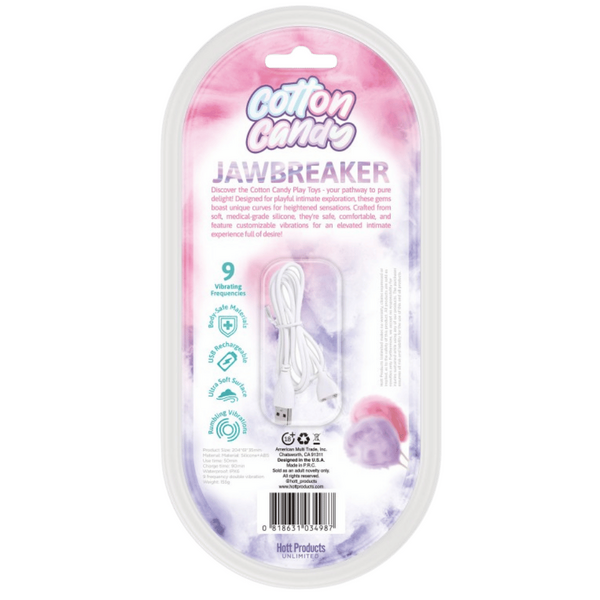 Jawbreaker Cotton Candy – Medical-Grade Silicone Vibrator with Customizable Vibrations
