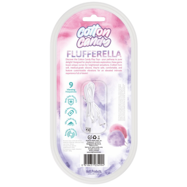 Flufferella Cotton Candy – Medical-Grade Silicone Vibrator with Customizable Vibrations