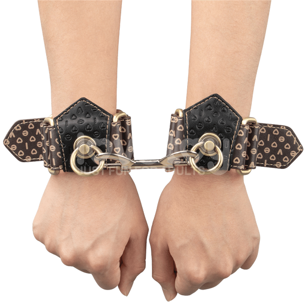 Deluxe PU Handcuffs With Vintage Bronze Spikes – Luxury Restraint Accessory