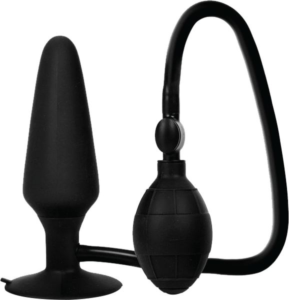 Colt XXL Pumper Plug Black Silicone Inflatable Anal Plug with Squeeze Bulb and Quick Release Valve
