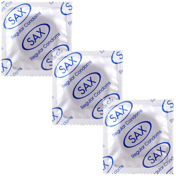 Sax Regular Condoms – 53mm Nominal Width Smooth Latex Condoms Bulk Pack 144
