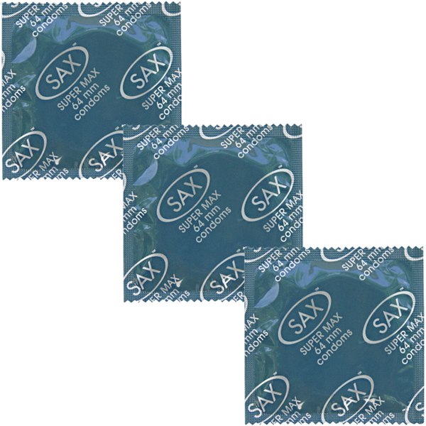 Sax Super Max Fit – 64mm Nominal Width Bulk Pack Condoms 144 Count
