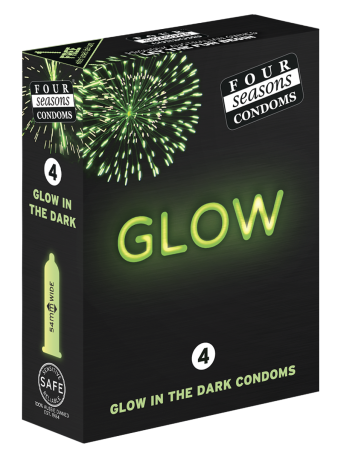 Four Seasons Glow N' Dark (Glow in the Dark) – Lubricated Condom 4 Pack