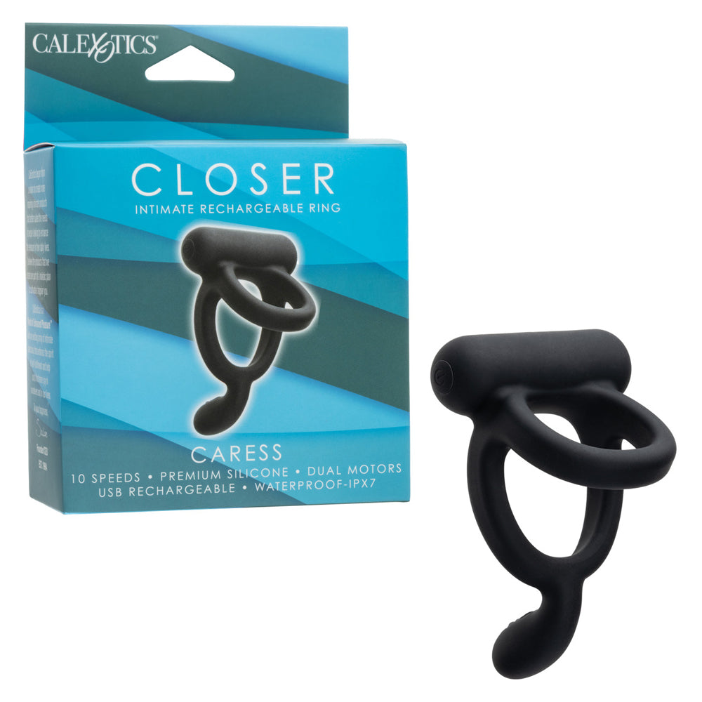 Closer Intimate Rechargeable Ring Caress (Black) – Rechargeable Vibrating Ring